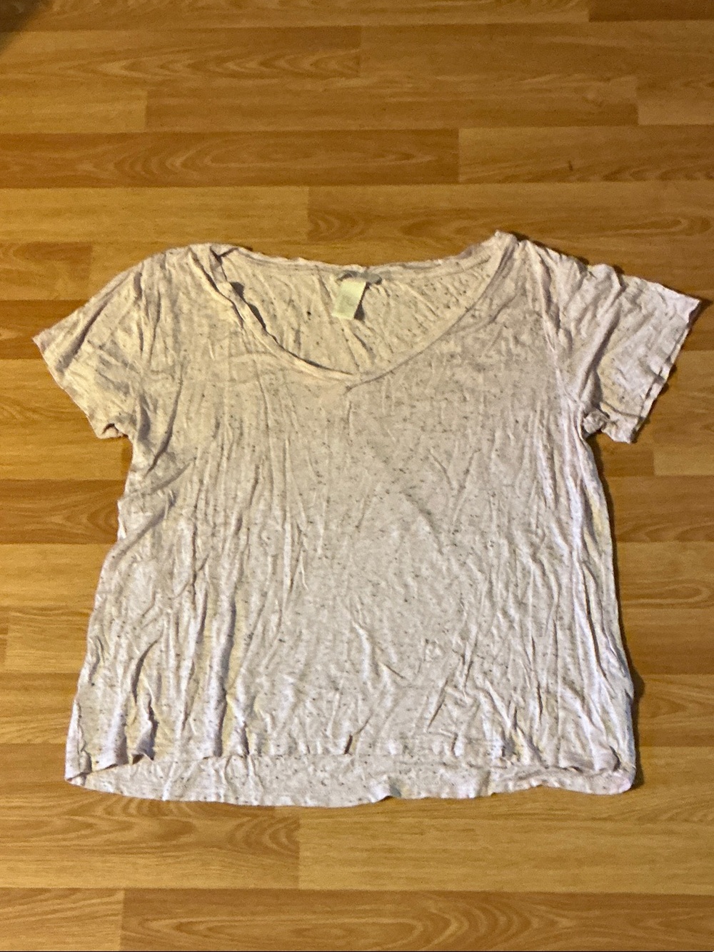 Women's Light Gray Scoop Neck Short Sleeve Tee